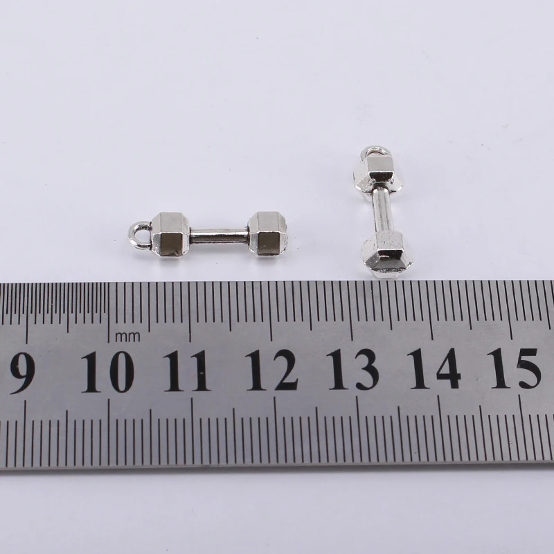 7 шт 21x6 мм античные серебряные подвески для гантелей изготовления ювелирных