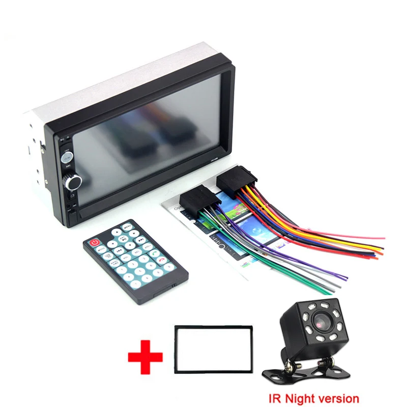 frame and 8IRled Автомобильный Радио HD " сенсорный экран стерео 2 Din Bluetooth FM ISO мощность SD USB Aux вход для IPhone Mp5 плеер нет или с камерой - Цвет: frame and 8IRled