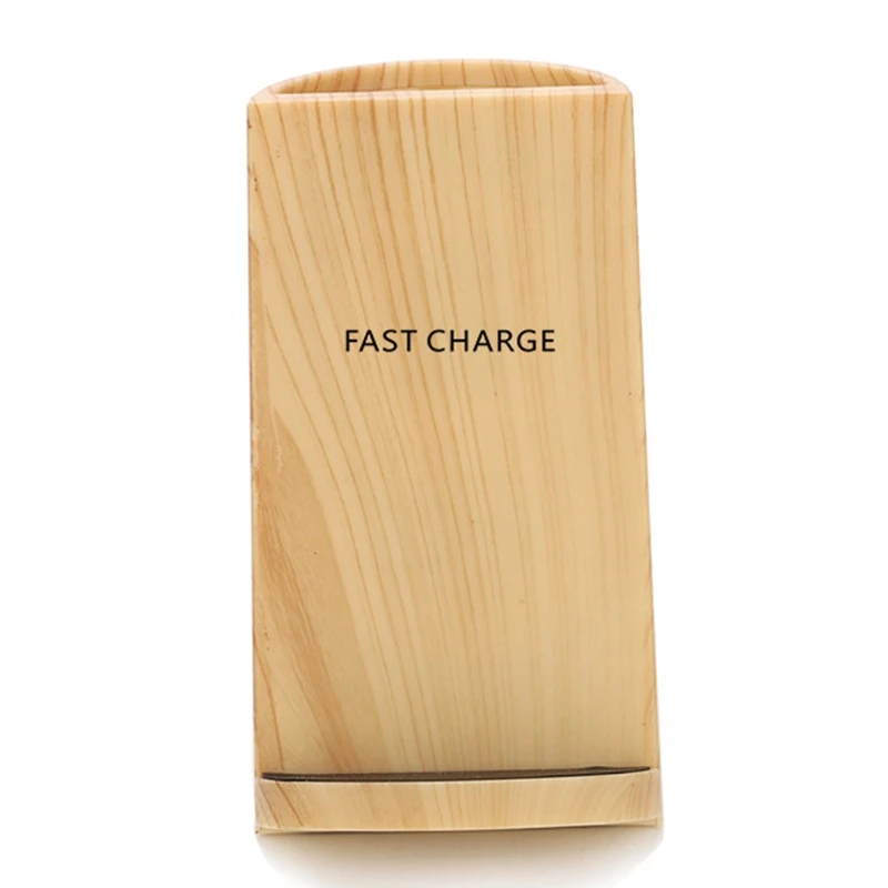 

Qi Wooden Texture Holder Fast Wireless Charger Stand For -iPhone -Samsung M5TE