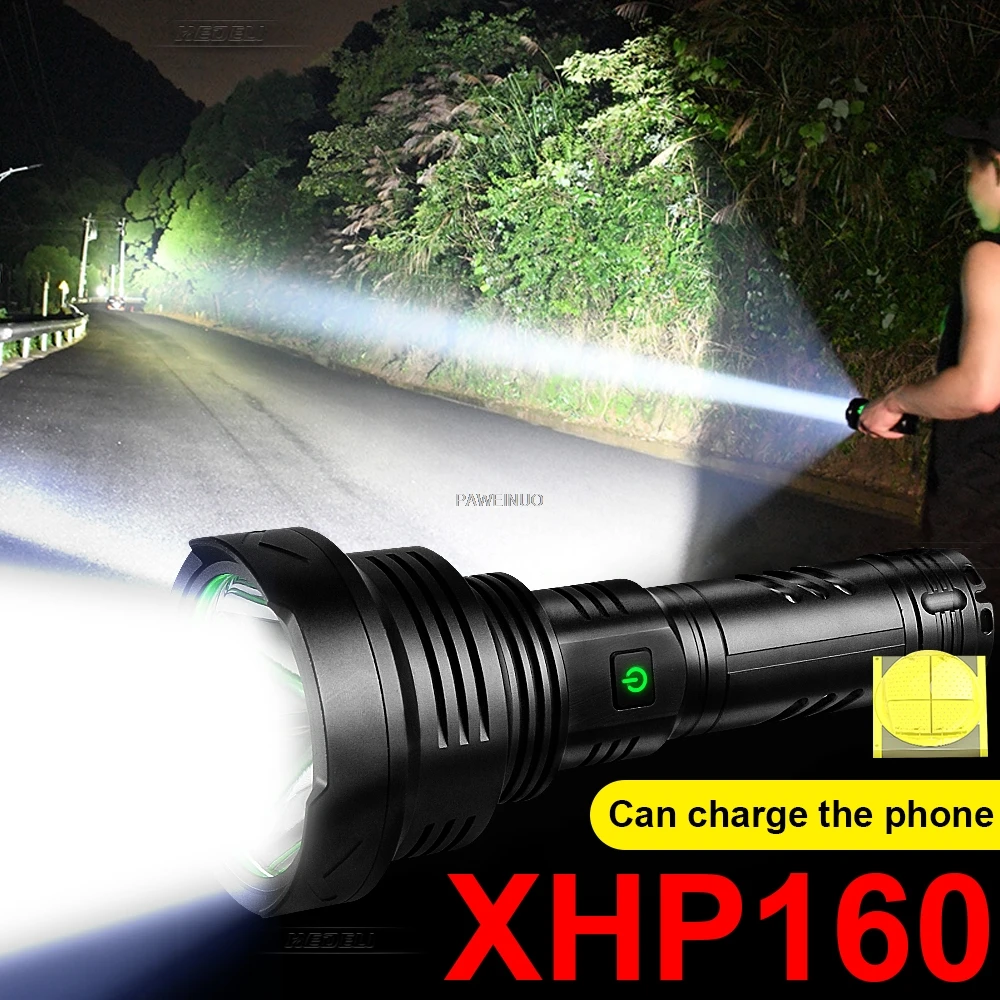 

Newest XHP160 Super high power Led Flashlight Torch USB Rechargeable Tactical Flashlight 18650 26650 lantern powerful xhp90 lamp