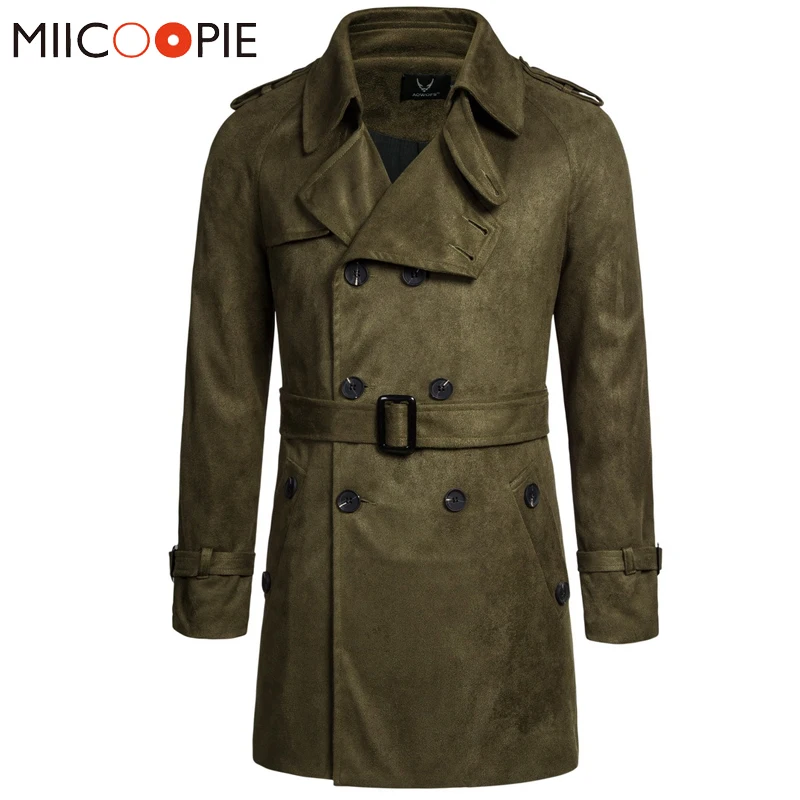 Длинный Тренч для мужчин 2020 Повседневная шерстяная двубортная куртка в стиле