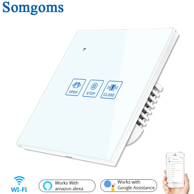 Wi Fi жалюзи сенсорный настенный выключатель панель из кристаллов электрические