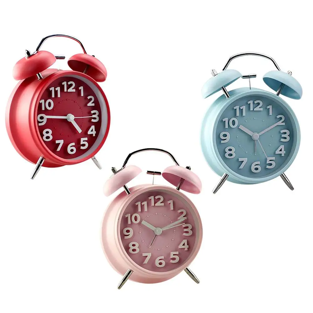 

Portable Silent Alarm Clock Double Bell Quartz Movement Home Decor Gift Metal Alarm Clock Alarm Clock Livingroom Timer