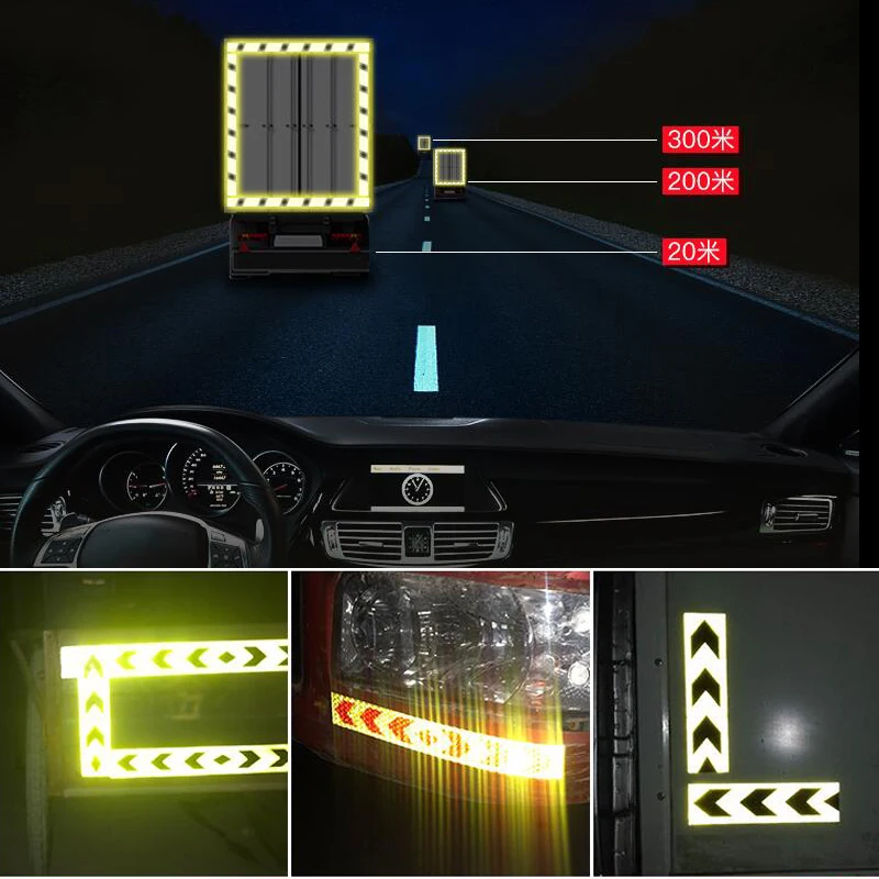 

3M Decoration Stickers Car Warning Safety Reflectante Tape Film Auto Reflector Sticker for Car Styling