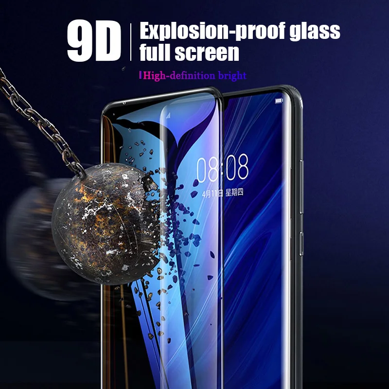 Защитное стекло 9D для Huawei P10/P20/P30/P40 Lite/Pro/P10 Plus полное покрытие | Мобильные телефоны