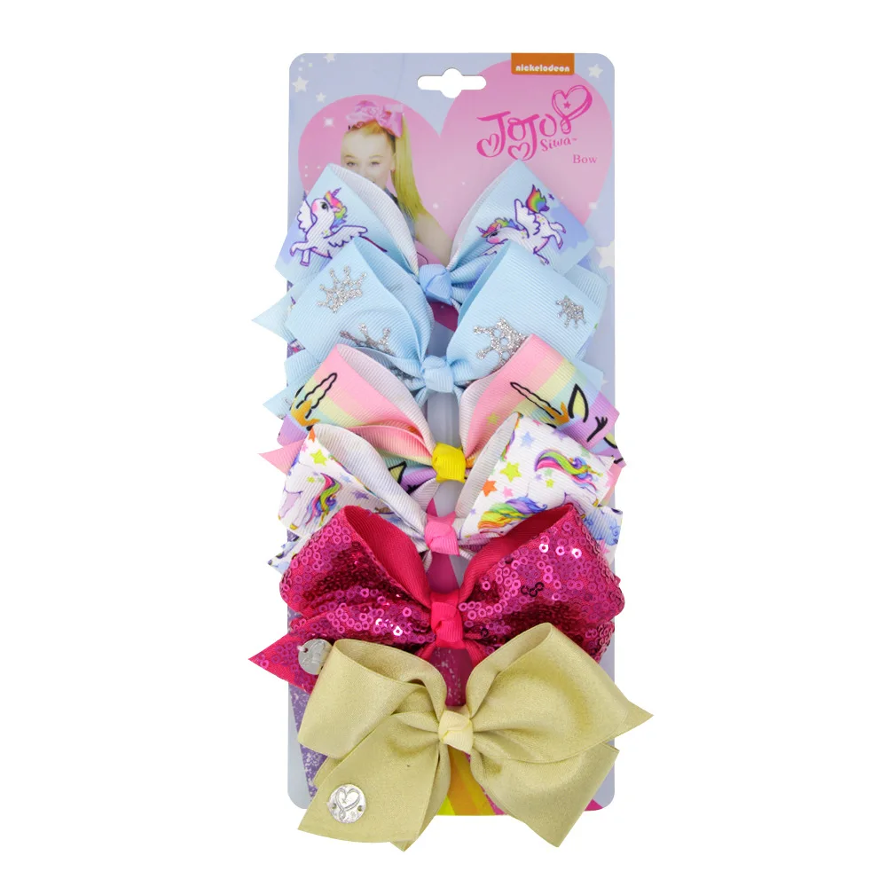 

6pcs/lot Girls Grosgrain Ribbon Hair Bow with Clip Newborn Cute Rainbow Hairpins Kids Flower Barrettes Headwear Hair Accessories