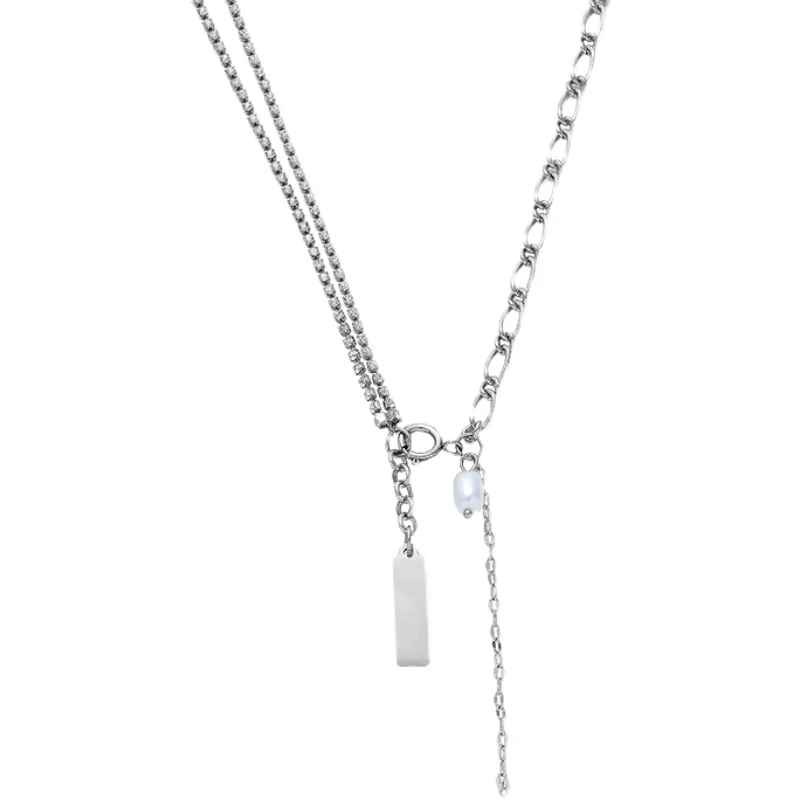 

Zircon Pearl Necklace Female ins Minor Light Luxury Cool Joker Chain chocker Neck Chain Net Red Decoration