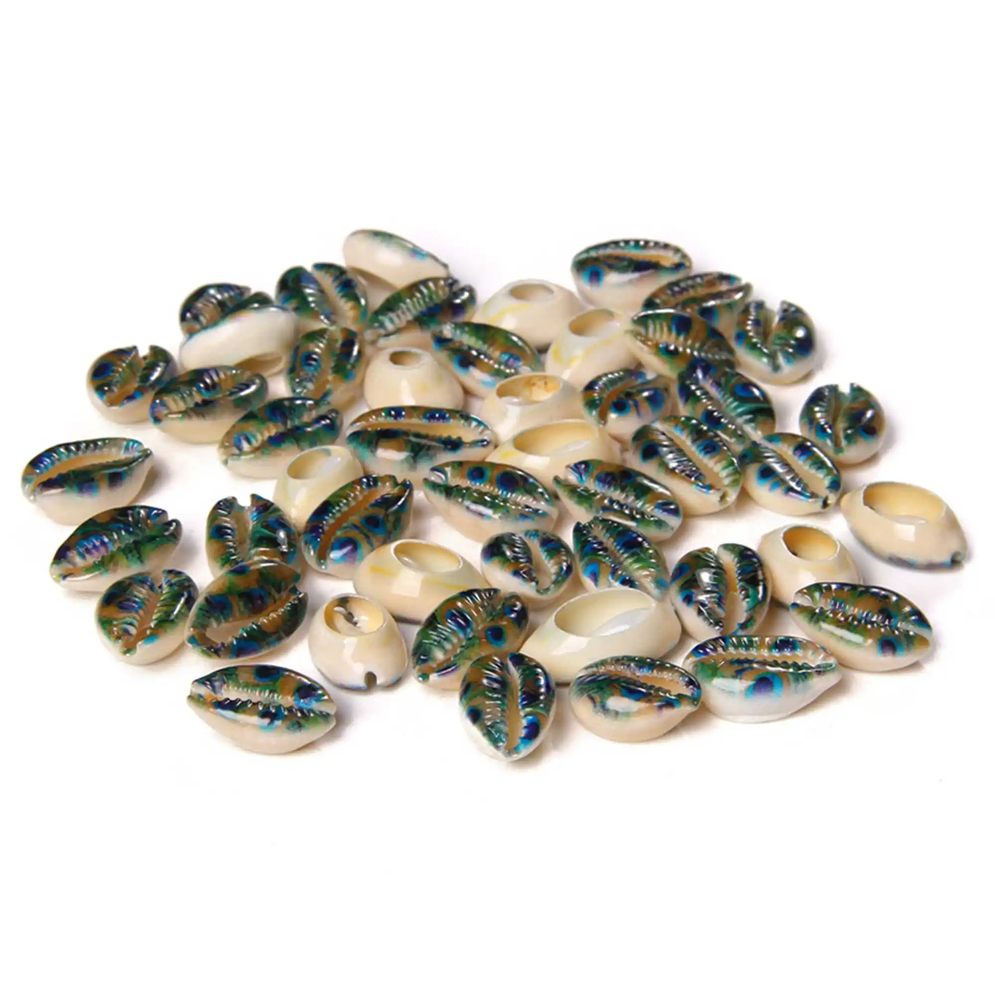 

Rainbow Sea Shell Beads Pendants Wholesale 20/30 pcs White Conch Painting Cowries Charm Jewelry Findings DIY Necklace Earrings