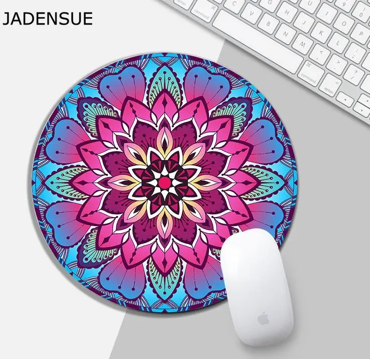 

Round Mandala Laptop Mouse Mat Mouse Pad Mousepad Flower Computer Keyboard Pad Desk Mats Deskpad Office Accessories