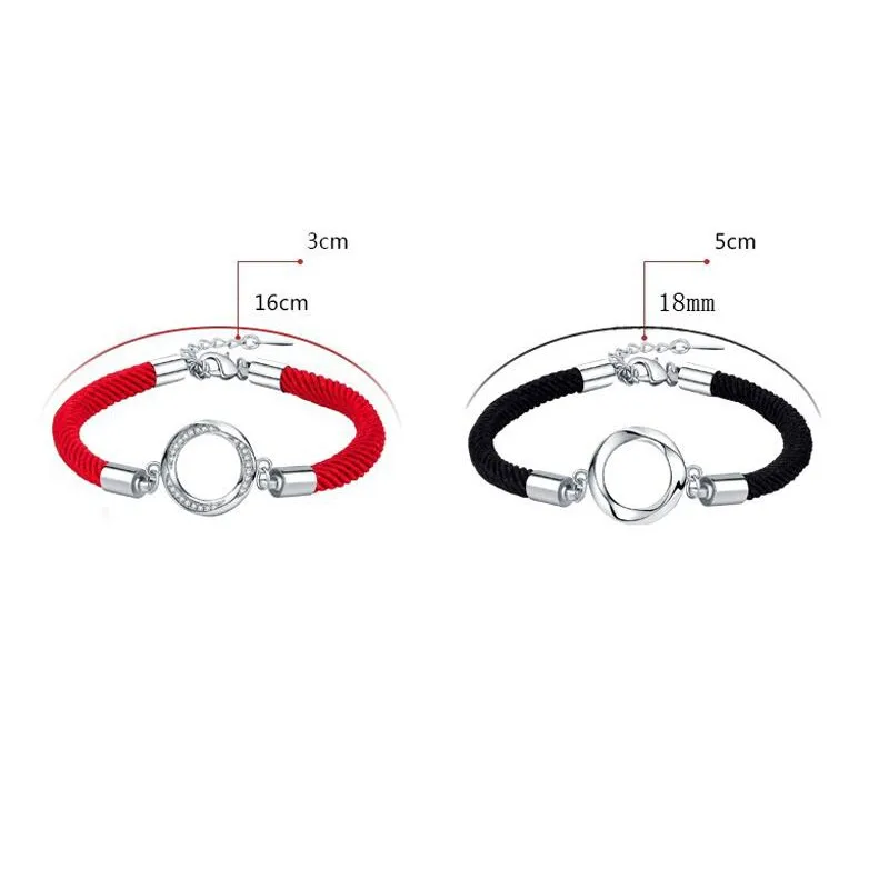 

Hand Braided Rope String Bracelet Circle Handmade Cubic zirconia Couple Braclet For Women Male Lovers Bff Friendship