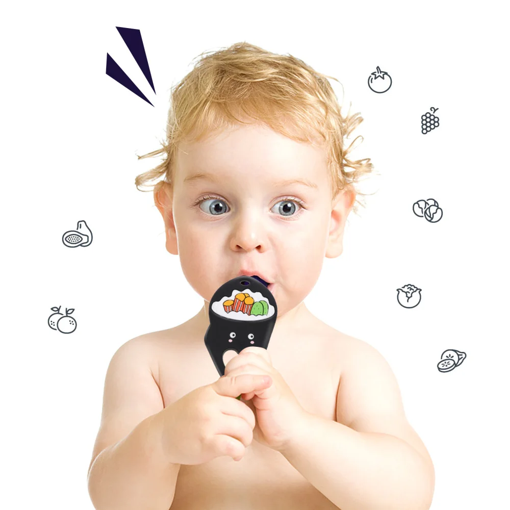 

1pc Durable Safe Portable Novel Newborn Pacifier Infant Teether Molar Toy Baby Chewing Toy Silicone Soothing Toy