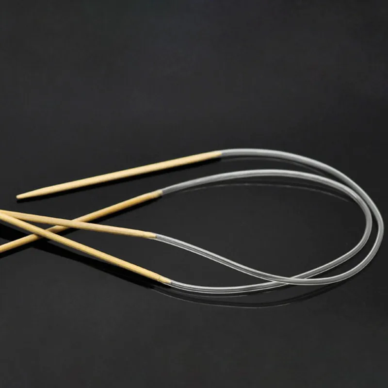 

Bamboo Circular Sweater Knitting Needle 2.25-10mm Tube Crochet Hook Ring Needle 40cm Weaving Needlework Kits DIY Knitted Tools