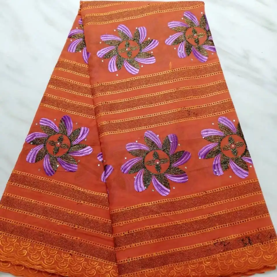 5 ярдов/шт Новая мода голубое озеро Африканская Хлопковая ткань Цветочная