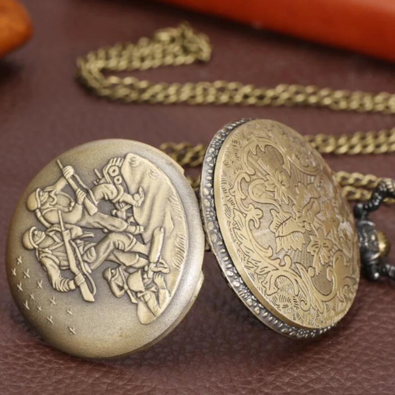 

Personality Creative Antique Quartz Pocket Watch Men's Retro Bronze Pendant Clock Gift