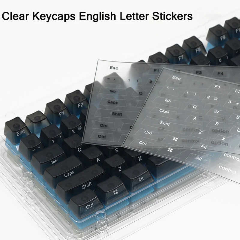 Clear Keycaps Alphabet Stickers Custom Mechanical Keyboard Side Engraved English Letter Font ABS Keycap with Tweezers | Компьютеры и