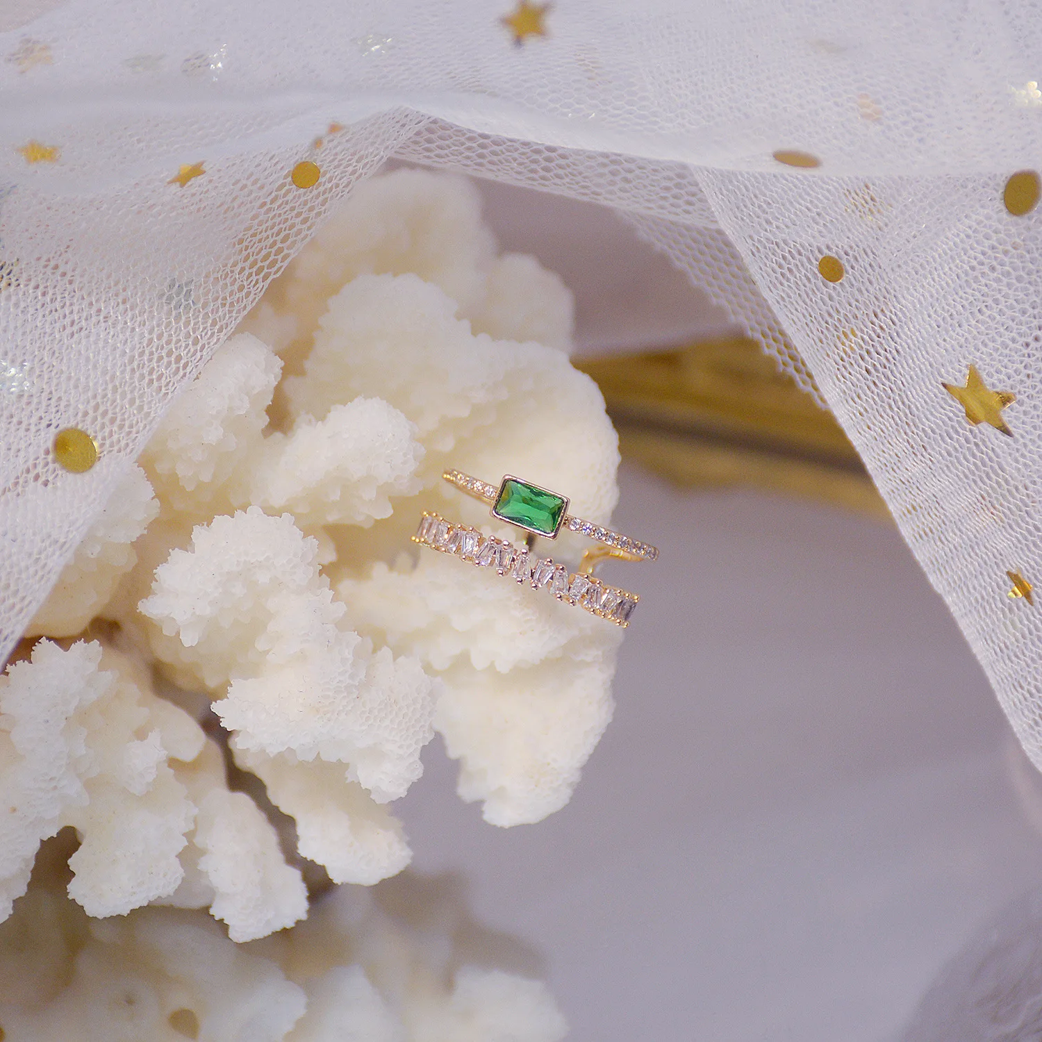 

Korean Luxury Heart Pattern Ring for Women Gril Adjustable Crystal Green Gem Bling Zircon Femme Ring Party Jewelry Accessories