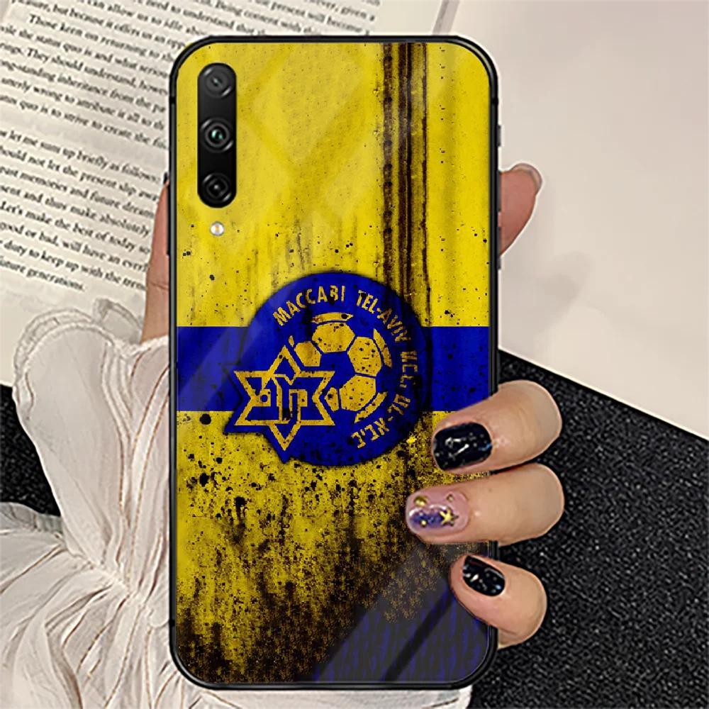 

football maccabi haifa Phone Tempered Glass Case Cover For huawei honor 7 8 9 10 20 A X S lite i pro TrendBlackSilicone