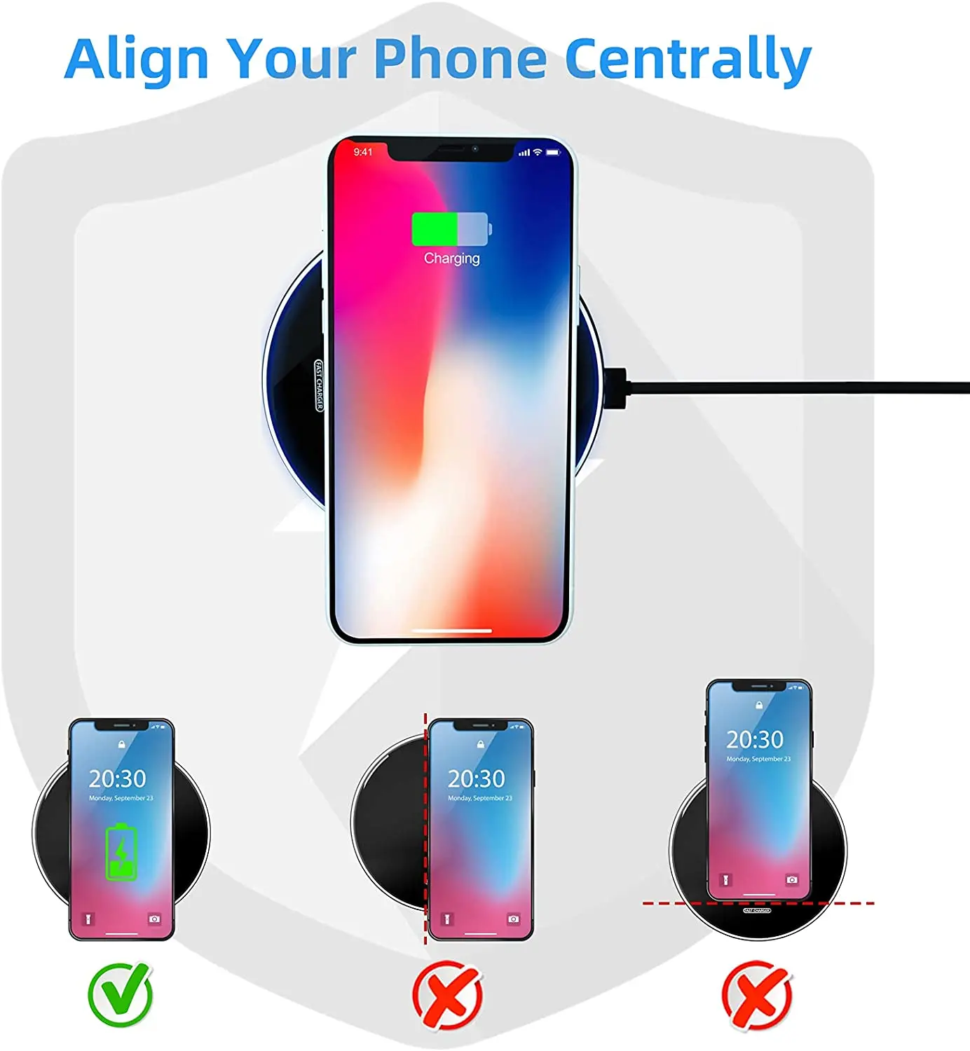 30w qi wireless charger pad for iphone 13 12 11 xs xr x 8 samsung s21 s20 type c induction fast charging station phone chargers free global shipping