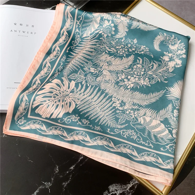 Шейный платок с принтом женский головной шарф квадратная шаль модная женская