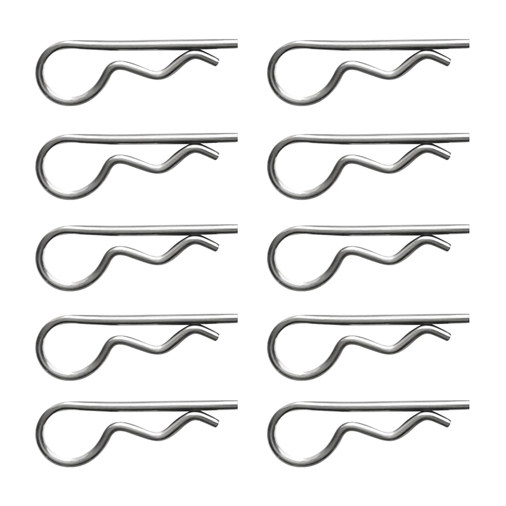 

10pcs Heavy Duty Marine Stainless Steel R Retaining Clips Spring Cotter Pins