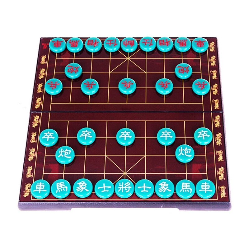 

Портативный Китайский Шахматный набор со складной доской и магнитной деталью, традиционная Xiangqi, классические развивающие настольные игры