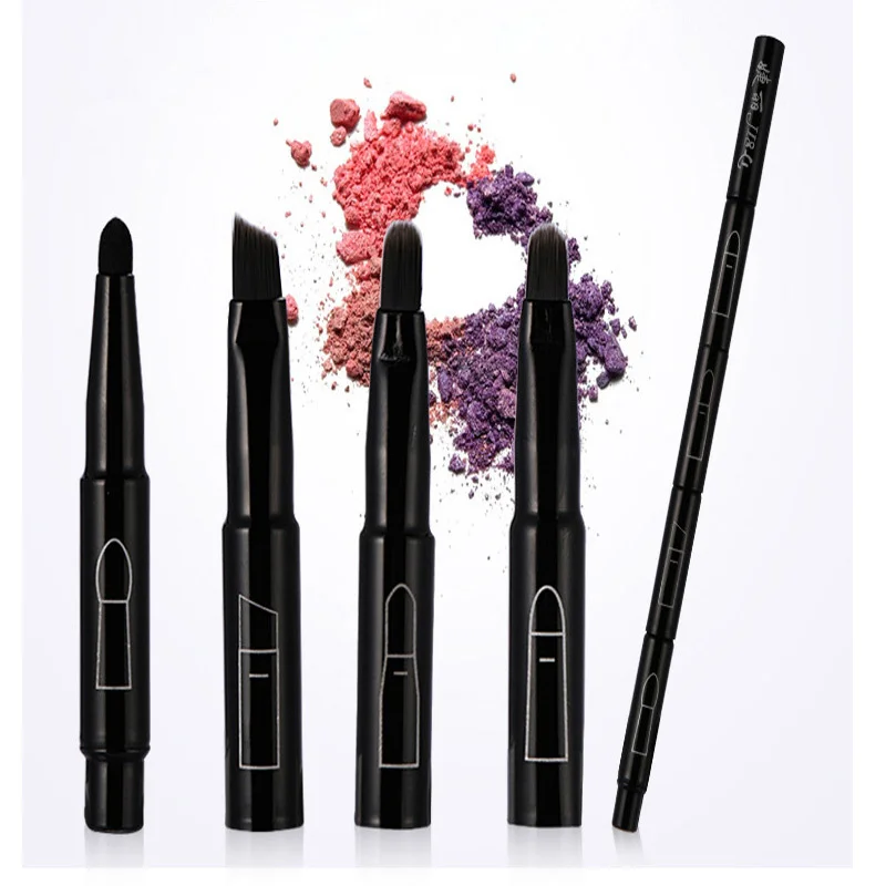 4 в 1 компактная портативная комбинированная Кисть для макияжа кисть теней бровей