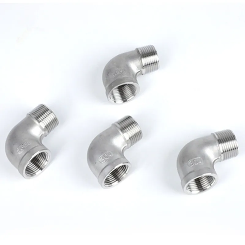 1/8" 1/4" 3/8" 1/2" 3/4" 1" Female x Male Thread Street Elbow 90 Degree Angled SS 304 Stainless Steel Pipe Fitting Connectors