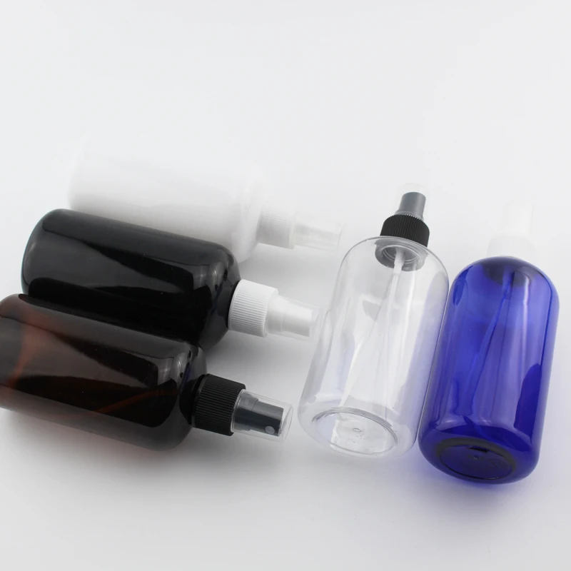 

250ml X 12 Empty Colored Palstic Spray Pump Bottles White Transparent Black Mist Sprayer Container For Liquid Perfume PET Bottle