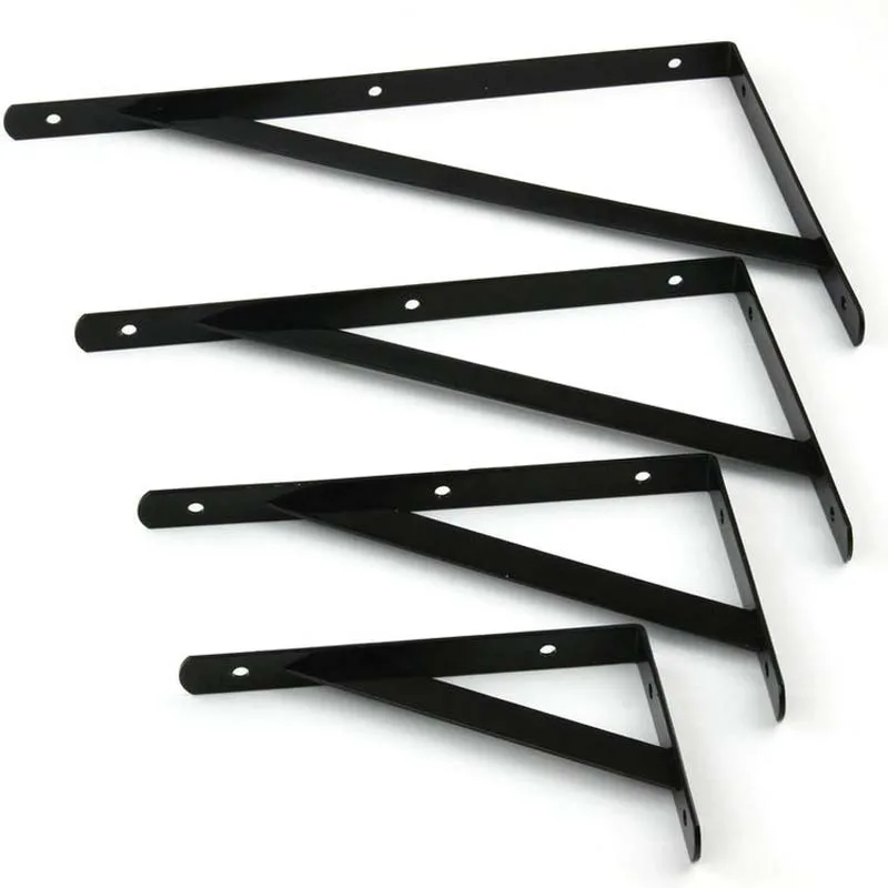

2pcs Metal Shelf Bracket L Shape Thickened Corner Brace Shelf Right Angle 6-20 inch Bracket for Commodity Furniture Fitting