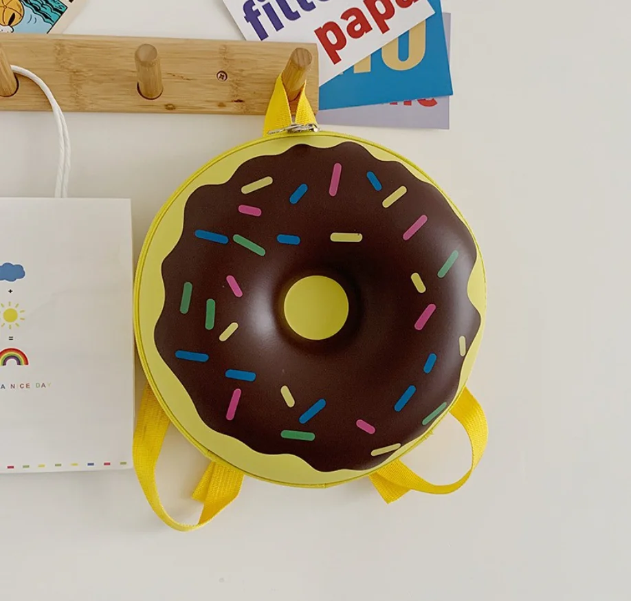 New Cartoon Donut Small Backpack In Kindergarten Korean Version Cute Rainbow Children Bag Boy Kid Girl Fashion Shoulder Bag