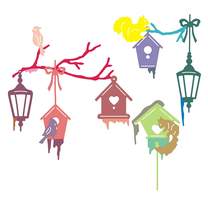 Новинка 2021 металлические Вырубные штампы в виде светлого домика с деревом для