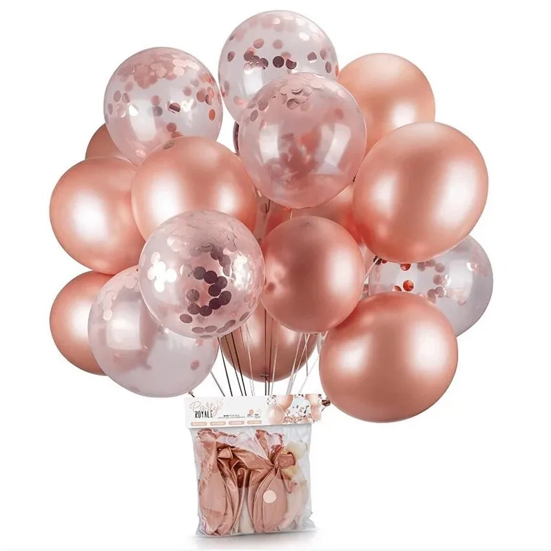 

20pcs 12Inch Rose Gold Confetti Latex Balloons Set for Happy Birthday Wedding Anniversary Baby Shower Party Decoration Balloon