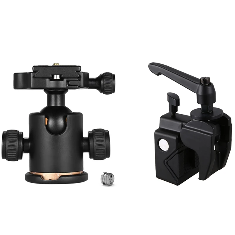 1 Set Universal Rail Clip Camera Fixing Mount & Ball Head Tripod With Quick Release Plate | Электроника