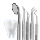 Стоматологическое зеркало из нержавеющей стали, 1 шт., стоматологический прибор, набор приборов, зонд, набор для ухода за зубами, пинцет, фотоаппарат