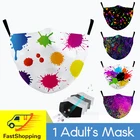 Маски для взрослых с принтом граффити Регулируемая моющаяся хлопковая маска Pm2.5 фильтр Пылезащитная маска для рта модная цветная маска маскарилья
