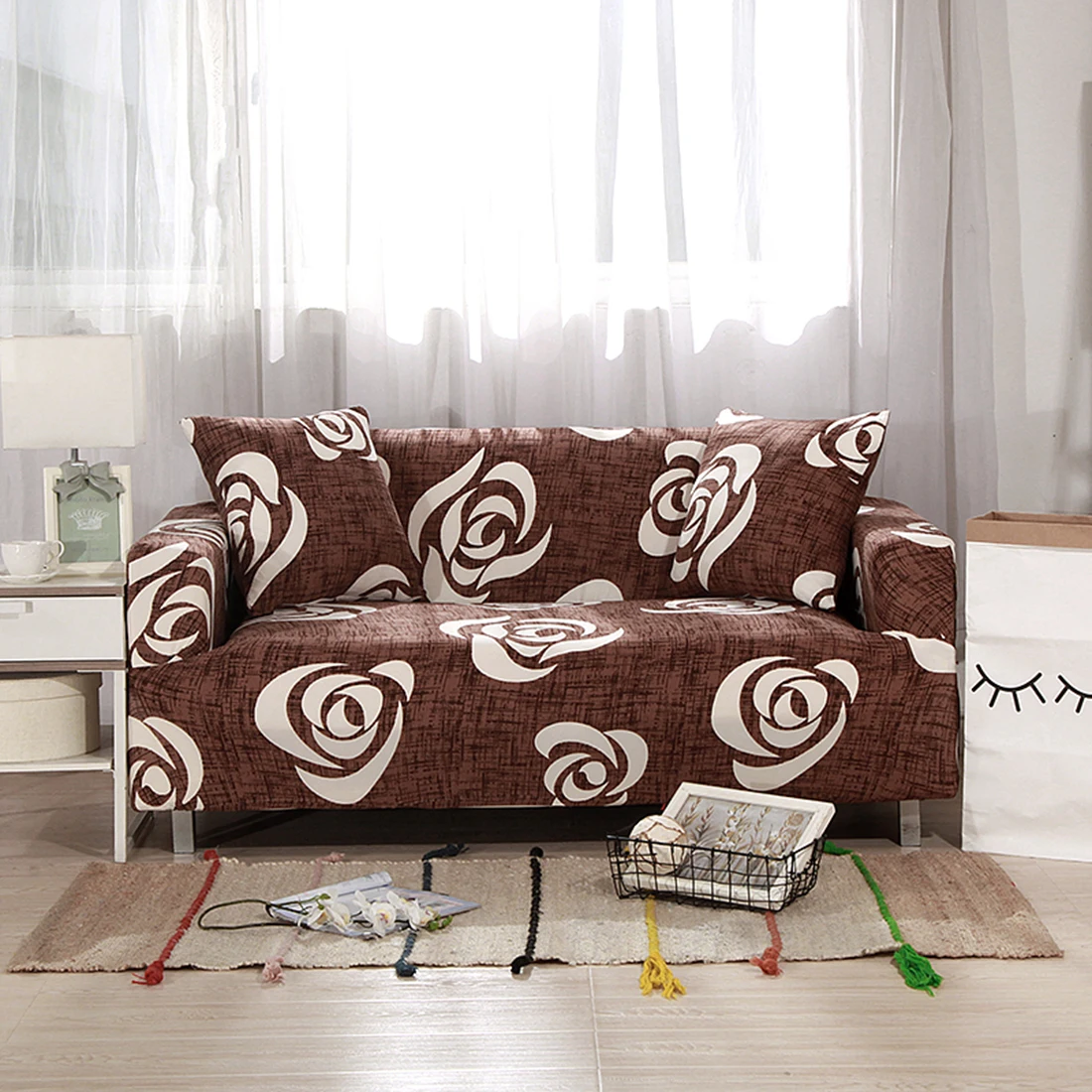 

Elastic Sofa Cover Cushion Tight Wrap Stretch Sectional Sofa Cover Protector Slip-resistant for Single/Two/Three/Four-seater