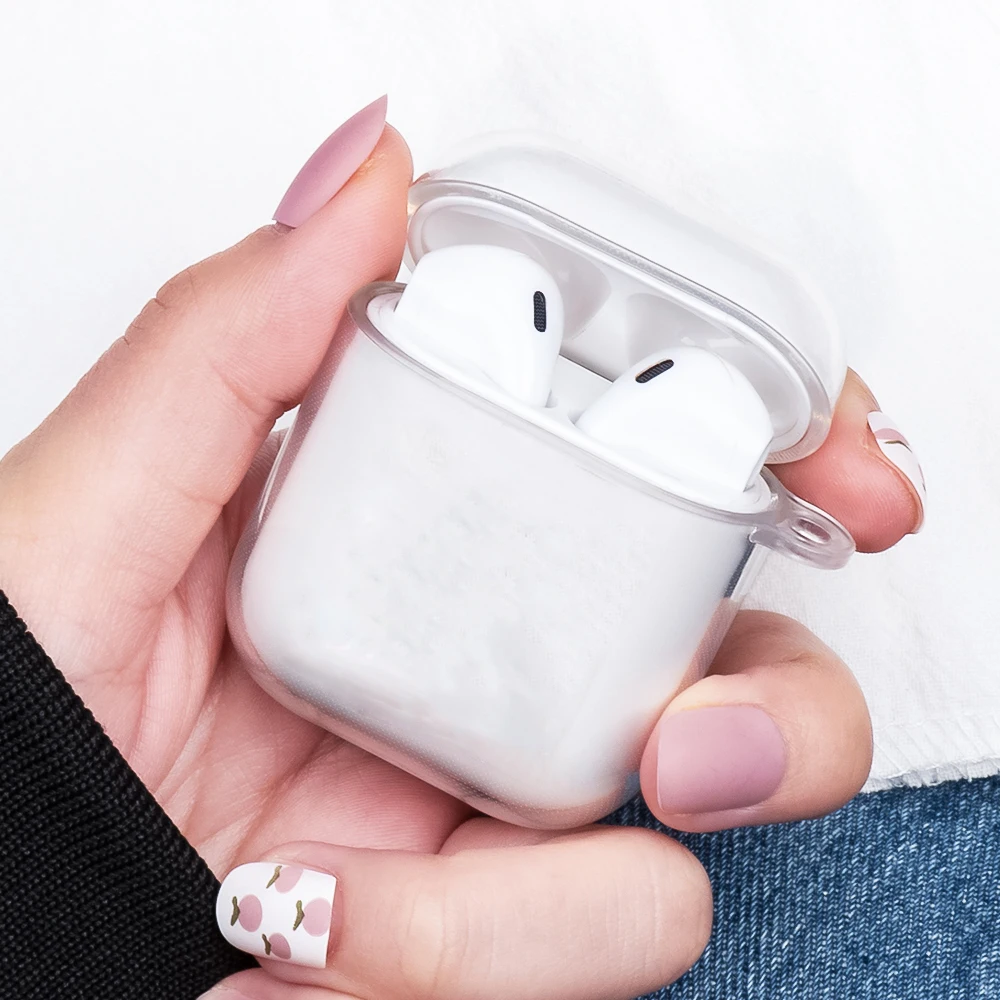 Прозрачный силиконовый чехол для AirPods 2 1 прозрачный беспроводных Bluetooth наушников