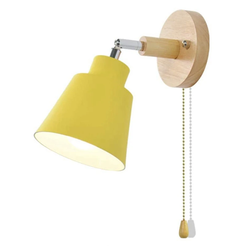 

Скандинавский деревянный настенный светильник прикроватный настенный светильник бра настенный светильник для спальни коридор с переключ...