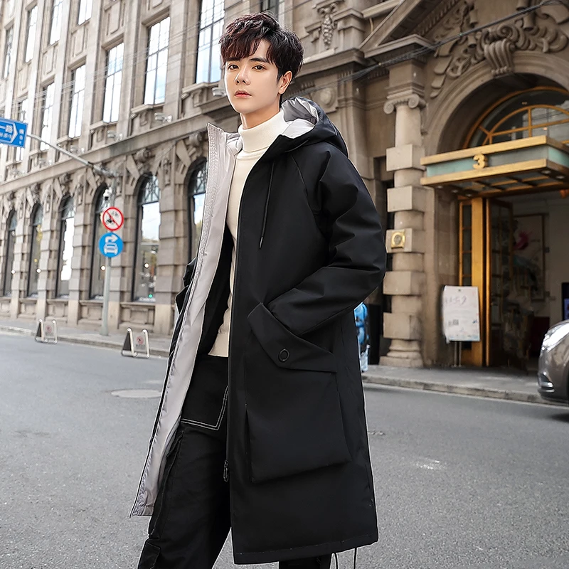 

Новинка Осень-зима модная повседневная мужская утепленная бархатная длинная секция теплый большой размер 3XL