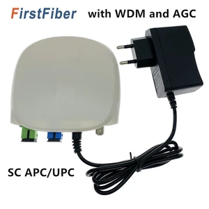 ftth fiber optical receiver sc apcupc with wdm and agc mini node indoor optical receiver with white plastic case free global shipping