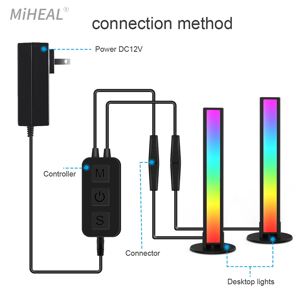led floor lamp atmosphere table night light strip carpet indoor home bedside living room decor rgb colorful app usb music lamp free global shipping