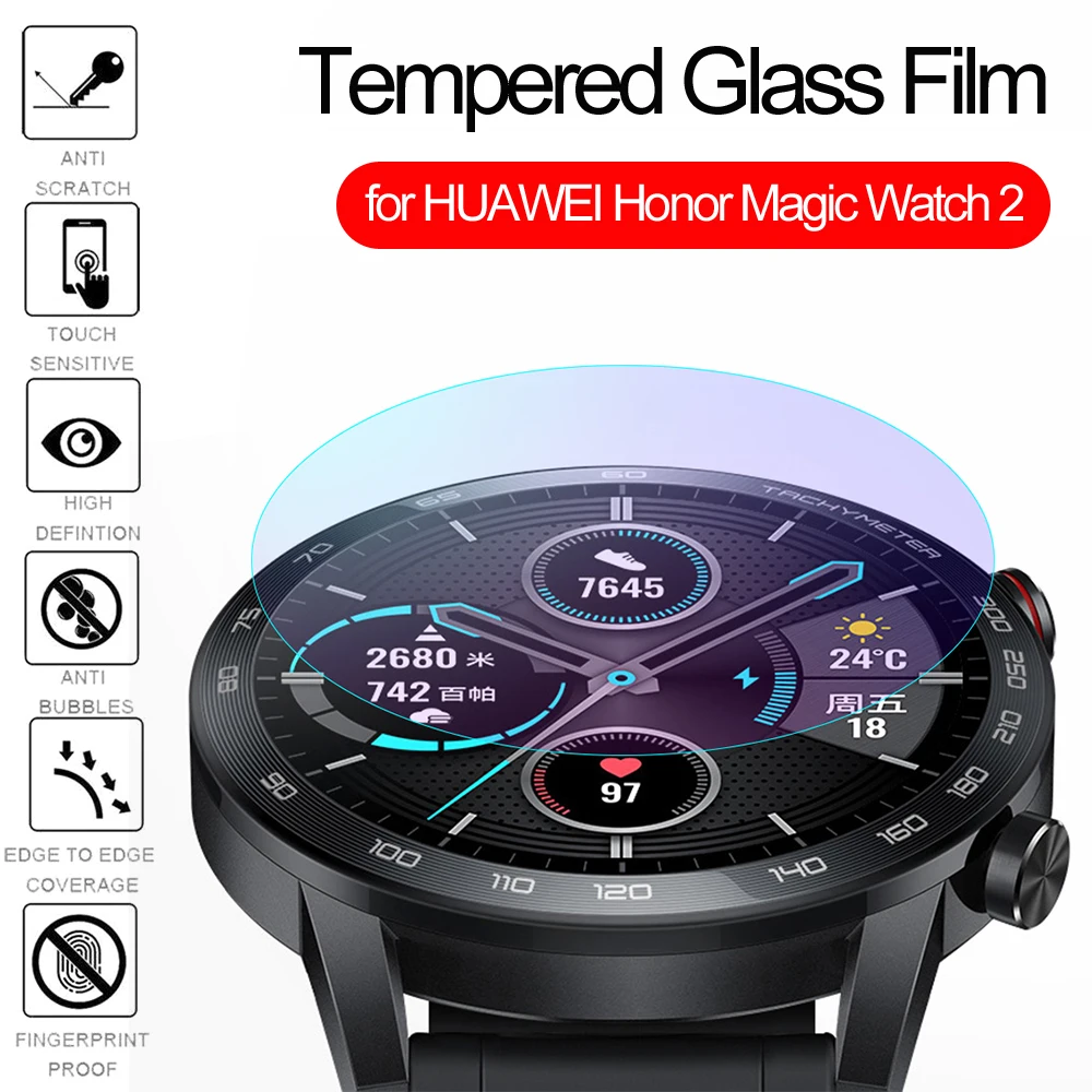 Защитная пленка из закаленного стекла с изогнутыми краями 3D для Honor Magic Watch 2 46 мм