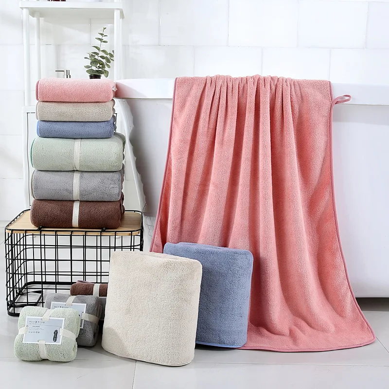 

New 2pcs/set Super Absorption Bath Face Towel Bathroom Towel Sets Beach Bath Towel Set Bath Towel + Face Towel Soft Bath Towels