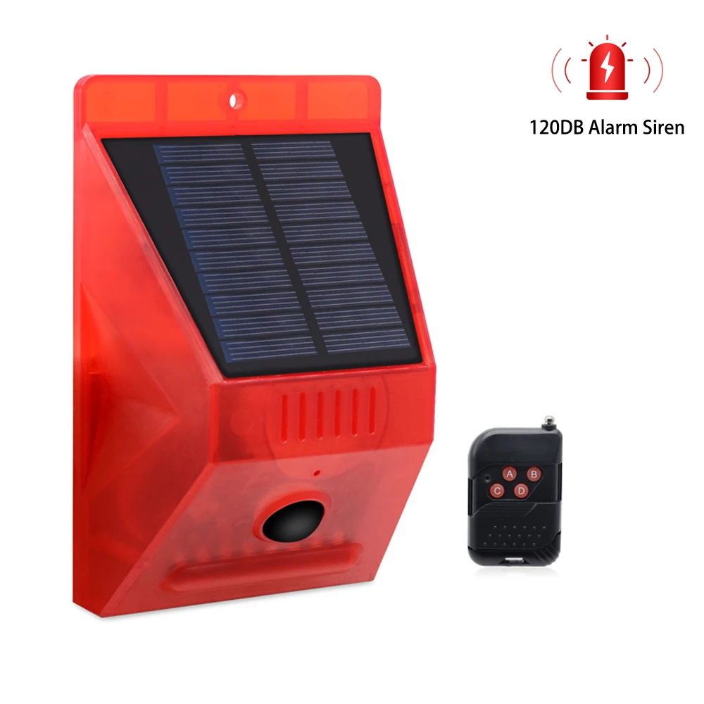 

Solar Alarm Lamp Multi-function Warning Sound Alarm Outdoor Motion Sensor Decibels Siren Strobe Security Farm Garden Fence Light