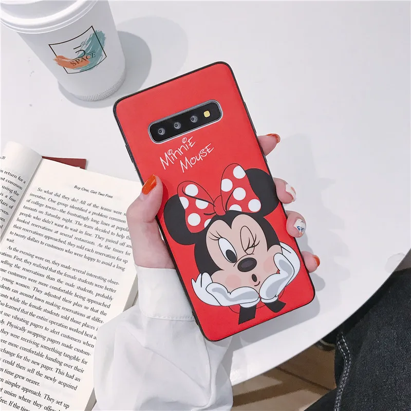 LPWZHMG Mickey Minnie Silicon Phone Case For Samsung Galaxy S10 Plus S8 S9 Cute Cartoon Back Cover Coque |