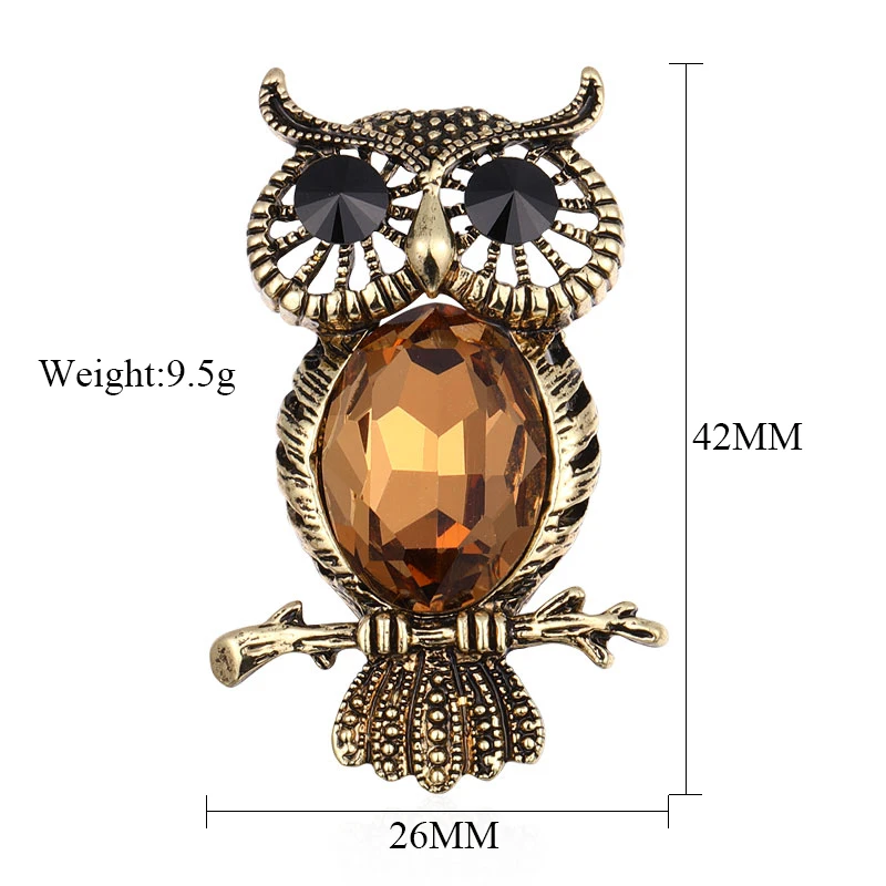 Женская Винтажная брошь в виде совы MAIKALE булавка со стразами аксессуары для