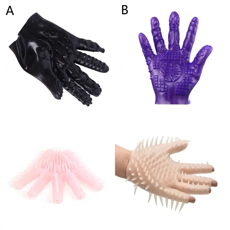 Секс перчатки трефом Мастурбация Эротические Секс-игрушки для пары вагинальный