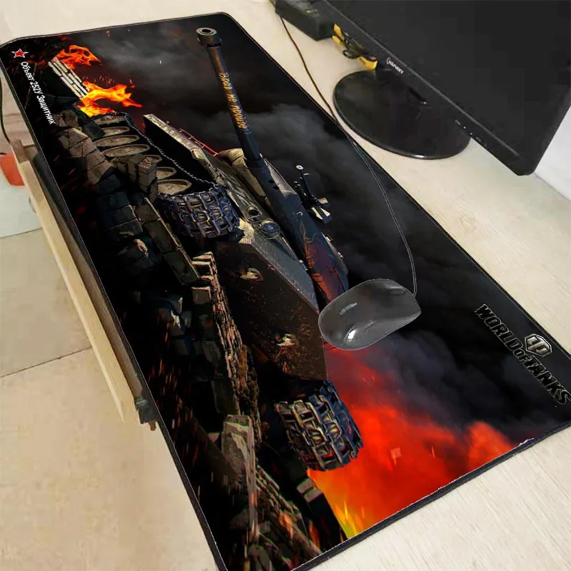 Большой нескользящий коврик для мыши XGZ World of Tanks игровой Keyborad с закругленными