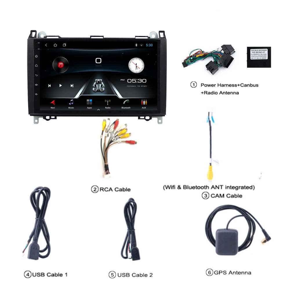 

For Mercedes Benz B W245 B150 B160 B170 B180 B200 B55 2004-2012 2 din Car Multimedia Player Android 8.1 GPS Autoradio