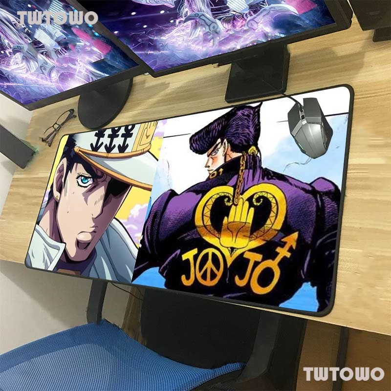 

Large Gaming Mouse Pad Black Lock Edge JoJo's Bizarre Adventure Custom Computer Table Mat Fashion Coaster Rubber Non-slip